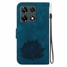For Infinix Note 30 Pro Lotus Embossed Leather Phone Case(Dark Blue) - 3