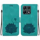 For Infinix Note 30 Pro Lotus Embossed Leather Phone Case(Green) - 1