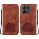 For Infinix Note 30 VIP Lotus Embossed Leather Phone Case(Brown) - 1