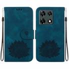 For Infinix Note 30 VIP Lotus Embossed Leather Phone Case(Dark Blue) - 1