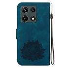 For Infinix Note 30 VIP Lotus Embossed Leather Phone Case(Dark Blue) - 3