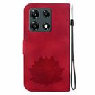 For Infinix Note 30 VIP Lotus Embossed Leather Phone Case(Red) - 3