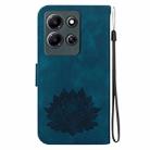 For Infinix Note 30i Lotus Embossed Leather Phone Case(Dark Blue) - 3