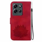 For Infinix Note 30i Lotus Embossed Leather Phone Case(Red) - 3