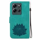 For Infinix Note 30i Lotus Embossed Leather Phone Case(Green) - 3