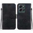 For Infinix Note 30i Lotus Embossed Leather Phone Case(Black) - 1