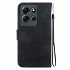 For Infinix Note 30i Lotus Embossed Leather Phone Case(Black) - 3