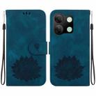 For Infinix Smart 7 HD Lotus Embossed Leather Phone Case(Dark Blue) - 1