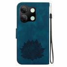 For Infinix Smart 7 HD Lotus Embossed Leather Phone Case(Dark Blue) - 3