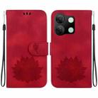 For Infinix Smart 7 HD Lotus Embossed Leather Phone Case(Red) - 1