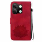 For Infinix Smart 7 HD Lotus Embossed Leather Phone Case(Red) - 3