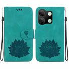 For Infinix Smart 7 HD Lotus Embossed Leather Phone Case(Green) - 1