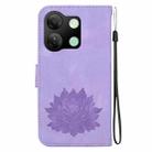 For Infinix Smart 7 HD Lotus Embossed Leather Phone Case(Purple) - 3