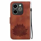 For Infinix Hot 40i Lotus Embossed Leather Phone Case(Brown) - 3