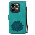 For Infinix Hot 40i Lotus Embossed Leather Phone Case(Green) - 3