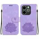 For Infinix Hot 40i Lotus Embossed Leather Phone Case(Purple) - 1