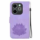 For Infinix Hot 40i Lotus Embossed Leather Phone Case(Purple) - 3