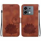 For Infinix Zero 30 5G Lotus Embossed Leather Phone Case(Brown) - 1