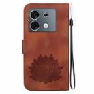 For Infinix Zero 30 5G Lotus Embossed Leather Phone Case(Brown) - 3