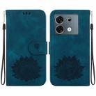 For Infinix Zero 30 5G Lotus Embossed Leather Phone Case(Dark Blue) - 1