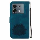 For Infinix Zero 30 5G Lotus Embossed Leather Phone Case(Dark Blue) - 3