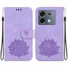 For Infinix Zero 30 5G Lotus Embossed Leather Phone Case(Purple) - 1