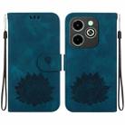 For Infinix Smart 8 / Smart 8 HD Lotus Embossed Leather Phone Case(Dark Blue) - 1