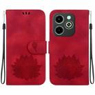 For Infinix Smart 8 / Smart 8 HD Lotus Embossed Leather Phone Case(Red) - 1