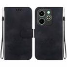For Infinix Smart 8 / Smart 8 HD Lotus Embossed Leather Phone Case(Black) - 1