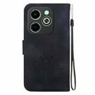 For Infinix Smart 8 / Smart 8 HD Lotus Embossed Leather Phone Case(Black) - 3