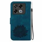 For Infinix GT 20 Pro Lotus Embossed Leather Phone Case(Dark Blue) - 3