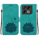 For Infinix GT 20 Pro Lotus Embossed Leather Phone Case(Green) - 1