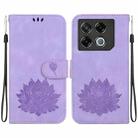 For Infinix GT 20 Pro Lotus Embossed Leather Phone Case(Purple) - 1