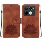 For Infinix Note 40 Pro 4G / 5G Lotus Embossed Leather Phone Case(Brown) - 1