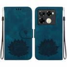 For Infinix Note 40 Pro 4G / 5G Lotus Embossed Leather Phone Case(Dark Blue) - 1