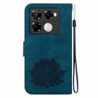For Infinix Note 40 Pro 4G / 5G Lotus Embossed Leather Phone Case(Dark Blue) - 3