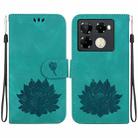 For Infinix Note 40 Pro 4G / 5G Lotus Embossed Leather Phone Case(Green) - 1