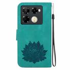 For Infinix Note 40 Pro 4G / 5G Lotus Embossed Leather Phone Case(Green) - 3