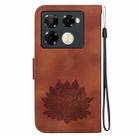 For Infinix Note 40 Pro+ Lotus Embossed Leather Phone Case(Brown) - 3