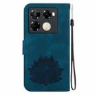 For Infinix Note 40 Pro+ Lotus Embossed Leather Phone Case(Dark Blue) - 3