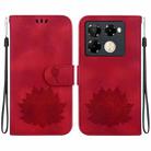 For Infinix Note 40 Pro+ Lotus Embossed Leather Phone Case(Red) - 1