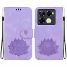 For Infinix Note 40 Pro+ Lotus Embossed Leather Phone Case(Purple) - 1