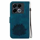 For Infinix Note 40 4G Lotus Embossed Leather Phone Case(Dark Blue) - 3