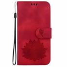 For Infinix Note 40 4G Lotus Embossed Leather Phone Case(Red) - 2