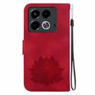 For Infinix Note 40 4G Lotus Embossed Leather Phone Case(Red) - 3