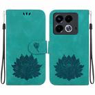 For Infinix Note 40 4G Lotus Embossed Leather Phone Case(Green) - 1