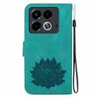 For Infinix Note 40 4G Lotus Embossed Leather Phone Case(Green) - 3