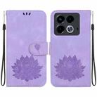 For Infinix Note 40 4G Lotus Embossed Leather Phone Case(Purple) - 1