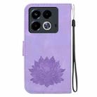 For Infinix Note 40 4G Lotus Embossed Leather Phone Case(Purple) - 3