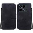 For Infinix Note 40 4G Lotus Embossed Leather Phone Case(Black) - 1